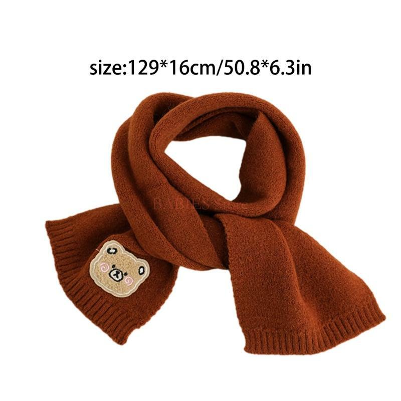 C9GB Winter Warm Scarves Windproof Cartoon Animal Scarf Kids Soft Thicken Neck Cover