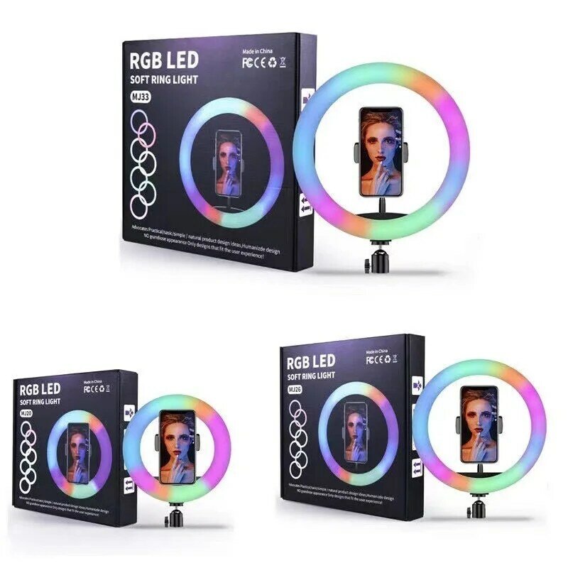 RGB Desktop Fill Light, Luz Ambiente Fantasma, Beleza Bluetooth, Selfie Live Bracket, Anel de Luz LED, Novo