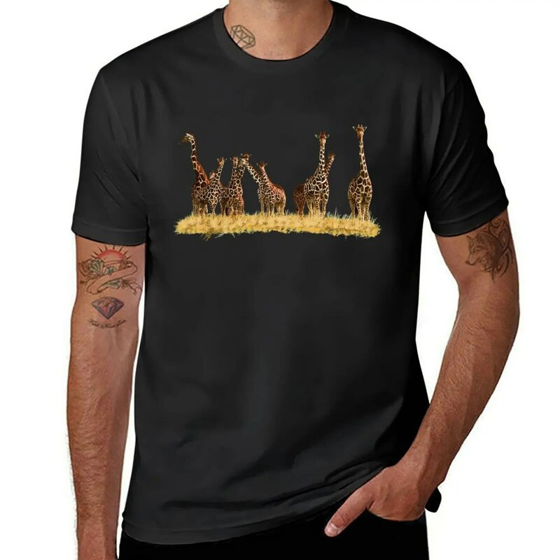 Giraffes T-Shirt oversized graphics heavyweights t shirt men