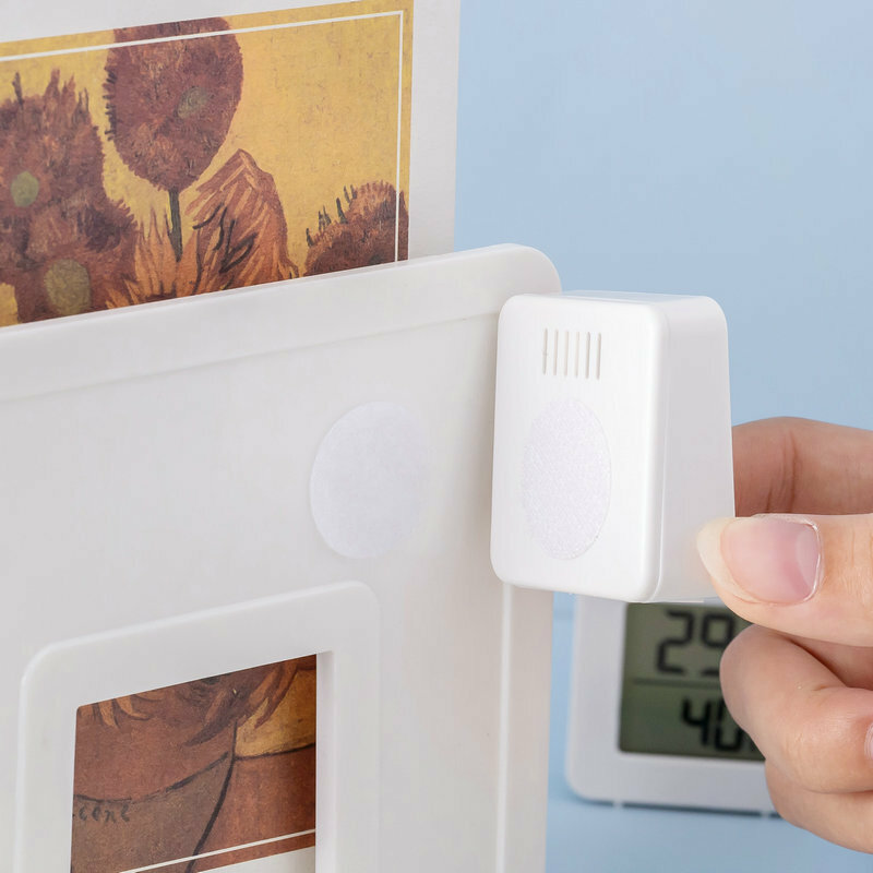 Interior Mini Sensor de Temperatura, Termômetro, Higrômetro, Display Digital LCD, Pode Levantar-se ou Vara para a Parede, Quarto do Bebê