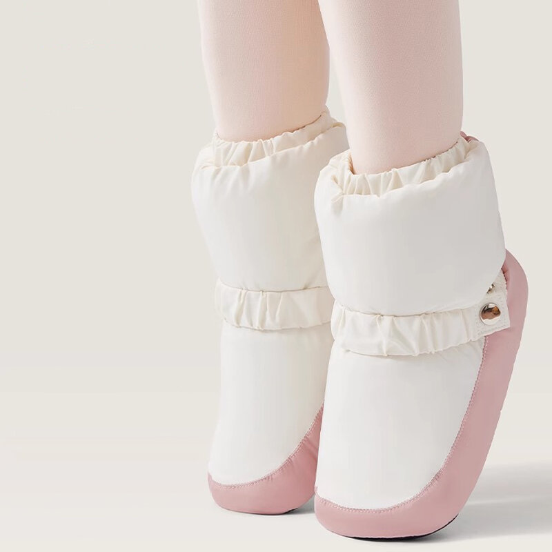 Sepatu dansa balet hangat musim dingin, sepatu dansa wanita sol lembut, sepatu latihan khusus anak perempuan, sepatu balet sh dewasa