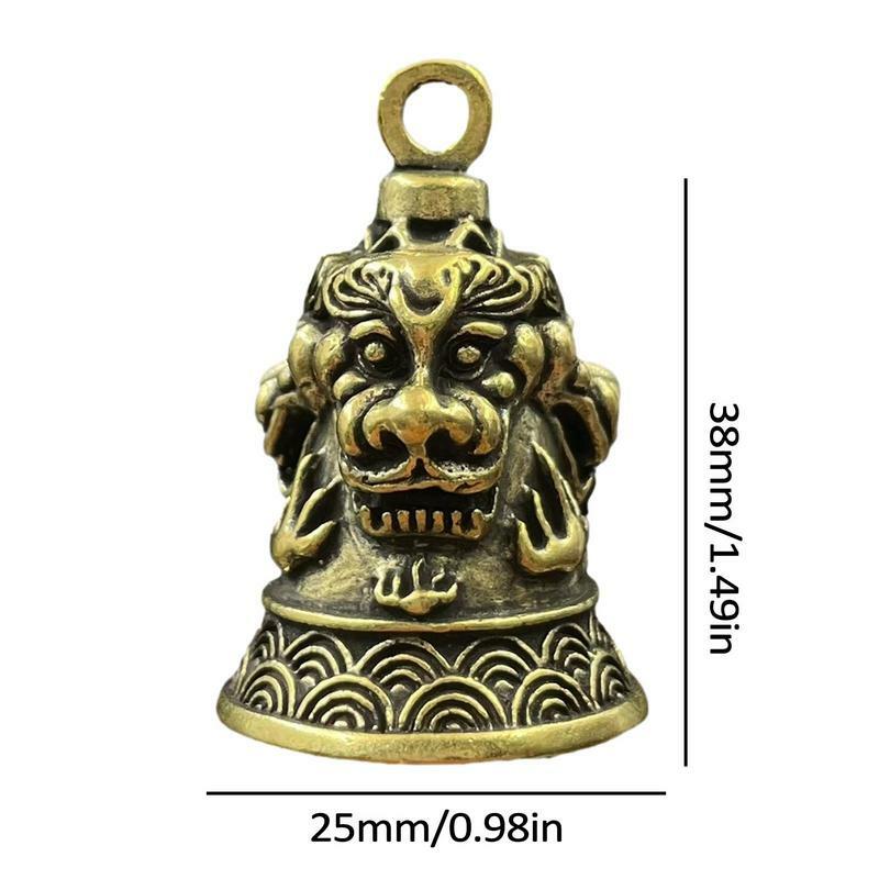 Motorcycle Cool Biker Vintage Guardian Bell Imitation Brass Alloy Taotie Three Lions Bell Motorcycle Lucky Bell For Good Luck