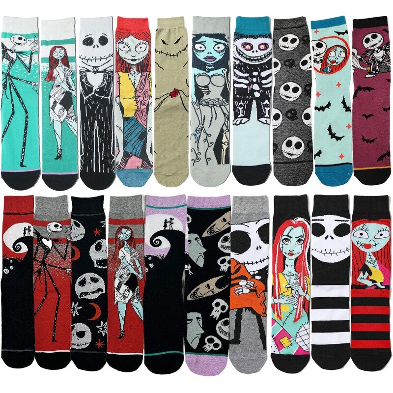 10/5pairs MINISO men socks anime cartoon gamers socks novelty funny hip hop long socks