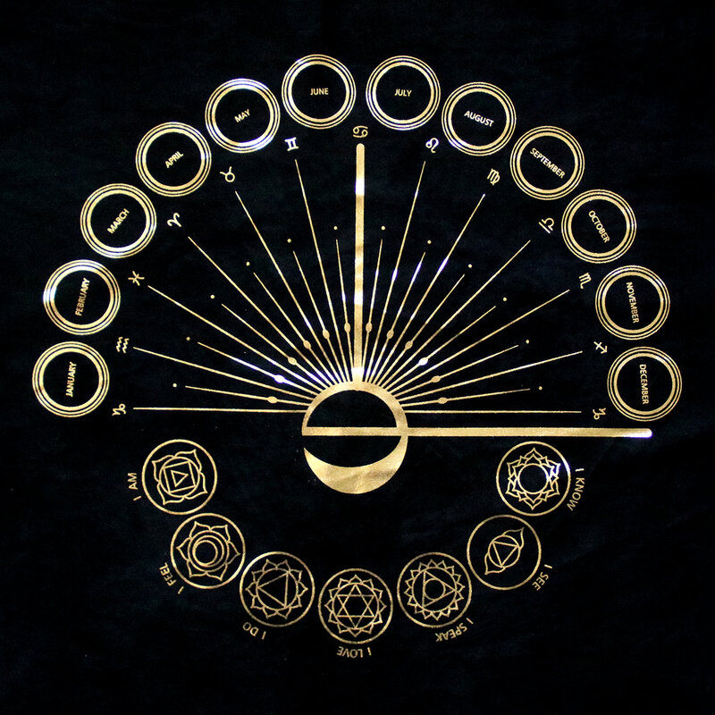 Tovaglie nere tarocchi Clot Card divinazione tovaglia di Halloween oro nero decorazione di moda Alchemical silil altare astrologia