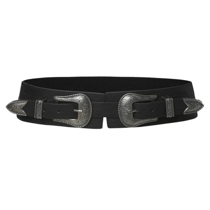 Cintura cincher cinto metalbuckle elástico cintura cinto feminino espartilho