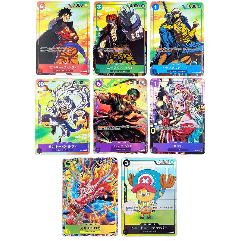 النسخة اليابانية بطاقات أنيمي طبق الأصل ، قطعة واحدة ، OPCG ، بوا هانكوك ، نامي ، القانون ، الآس ، لوفي ، ياماتو ، ياماتو ، لعبة ، جمع