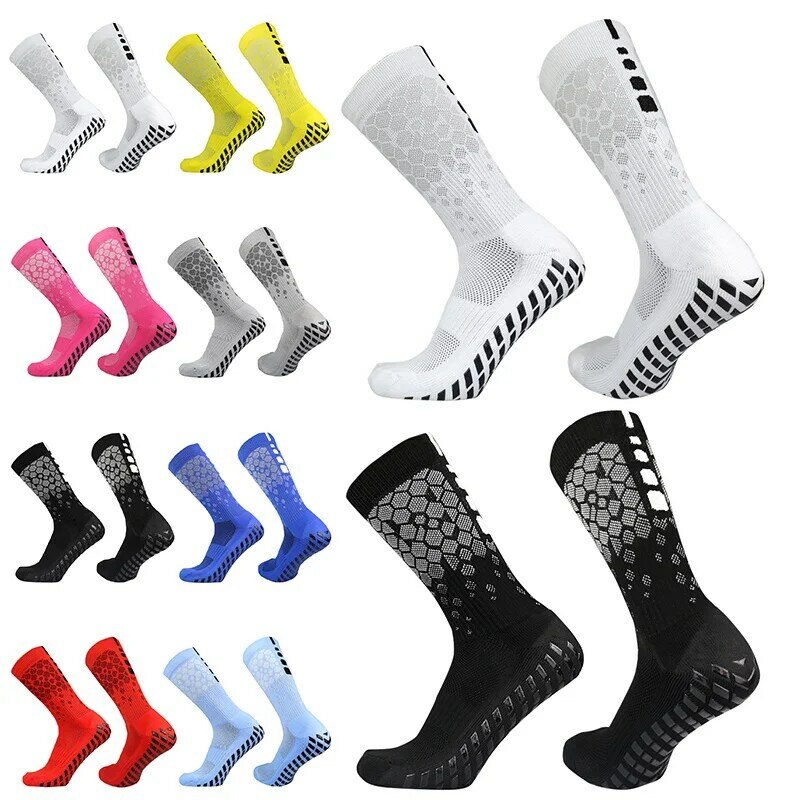 Men New Football 2023 Honeycomb Socks Graphics Women Breathable Sports Silicone Anti Slip Grip Soccer Socks