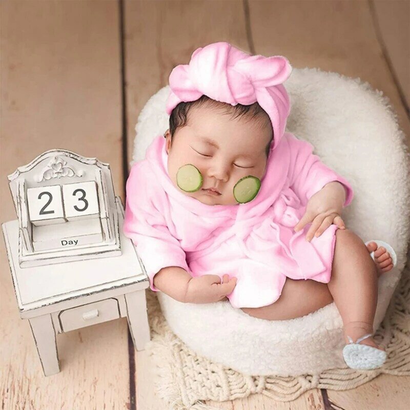 Zdjęcie dziecka akcesoria myśliwskie szlafrok pluszowy szlafrok kostium dla niemowląt kostium pozujący dla noworodków prysznic