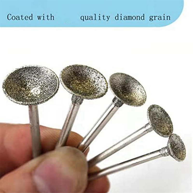 Bowl Shape Diamond Grinding Burr Fits for Rotary Tool Includes for Dremel with 2.35mm Shank (Pack of 12)