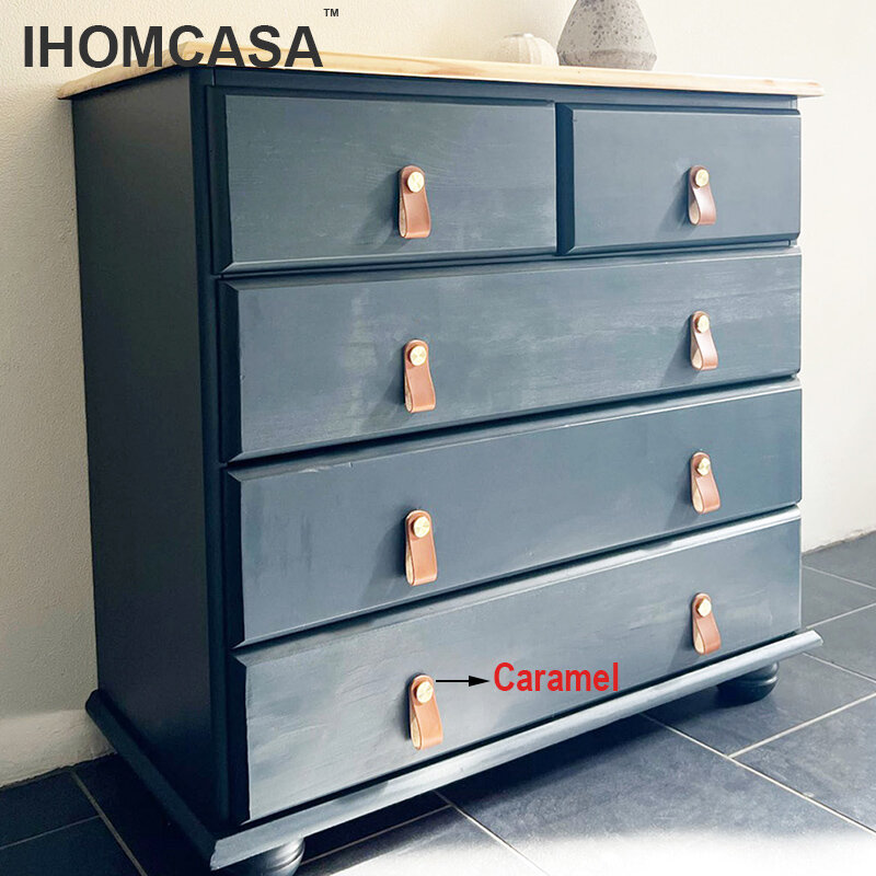 Ihoma12色の北欧の家具引き出しノブ真鍮ワードローブ食器棚キャビネットハンドルドア環境に優しい人工革