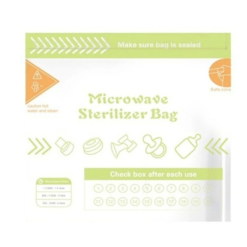 Paquete B2EB 10 Uds. bolsas para microondas para biberón y extractor leche, limpieza juguetes