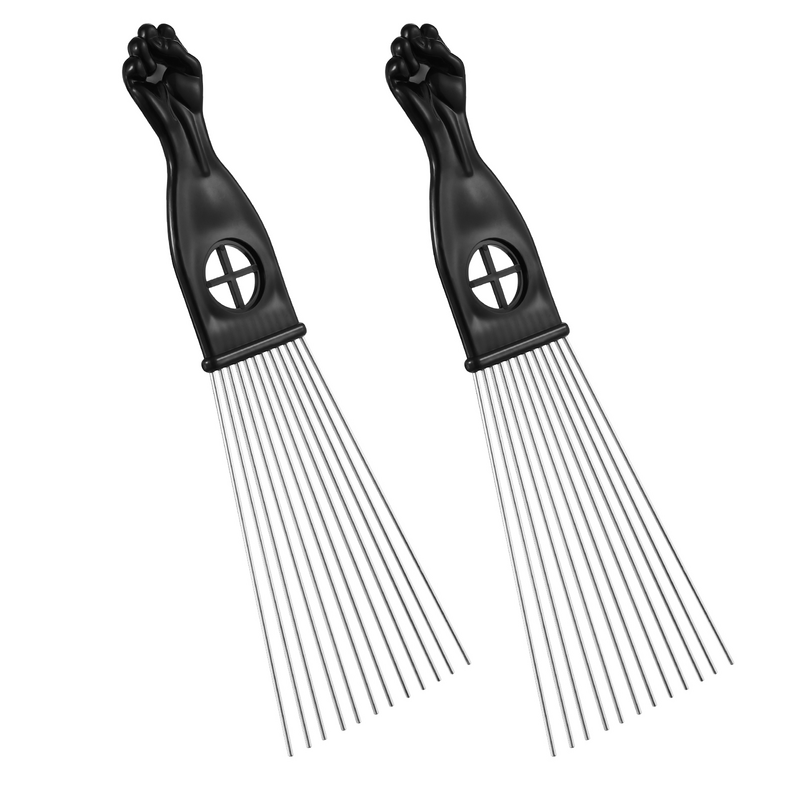 2 pezzi pettine Afro pettine in metallo pettine districante treccia pettine per lo Styling dei capelli per uomini e uomini