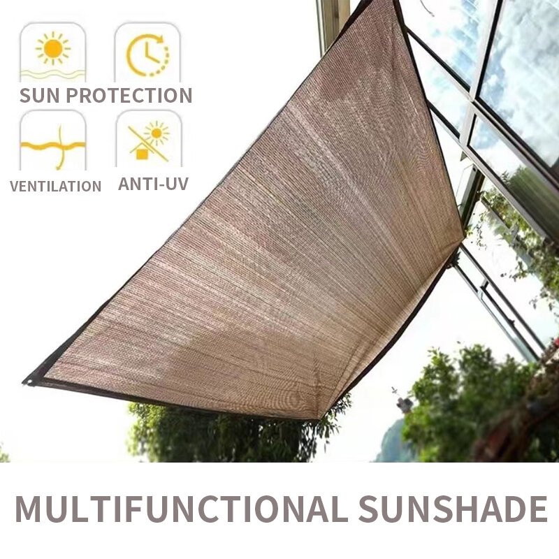 Malla de sombra Anti-UV HDPE para balcón, pantalla de seguridad para privacidad, valla de jardín, toldo gris y marrón, 90%