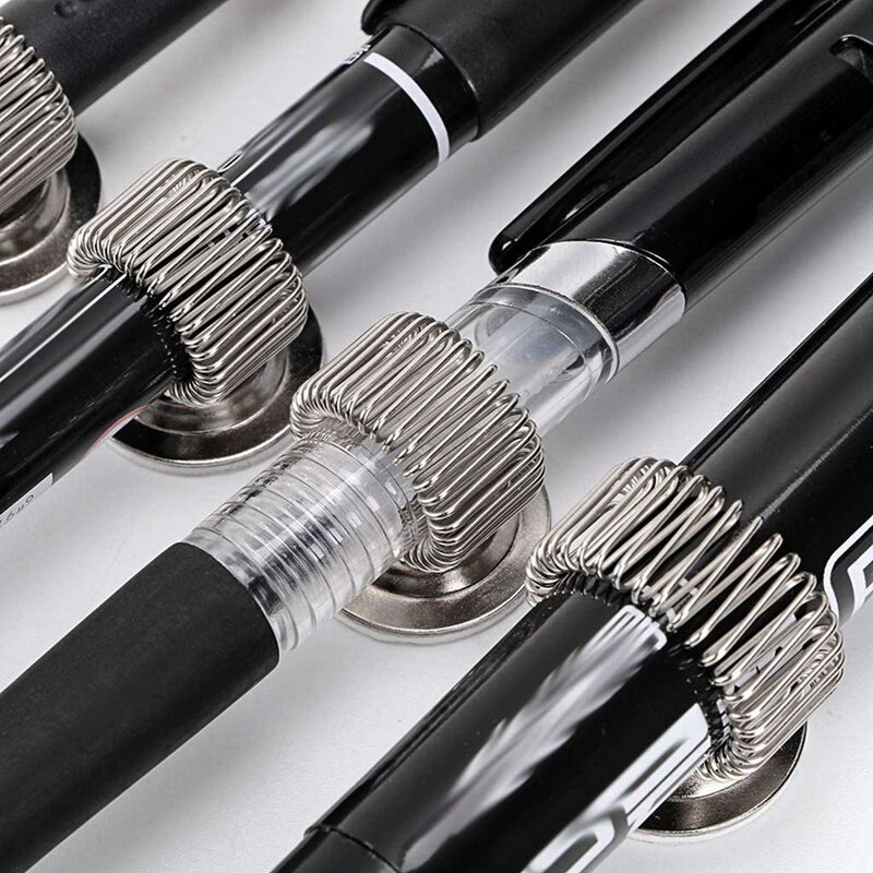 36 sztuk długopis ze stali nierdzewnej pojemnik na ołówki klipy z regulowana sprężyna Loop samoprzylepne pióro zacisk mocujący
