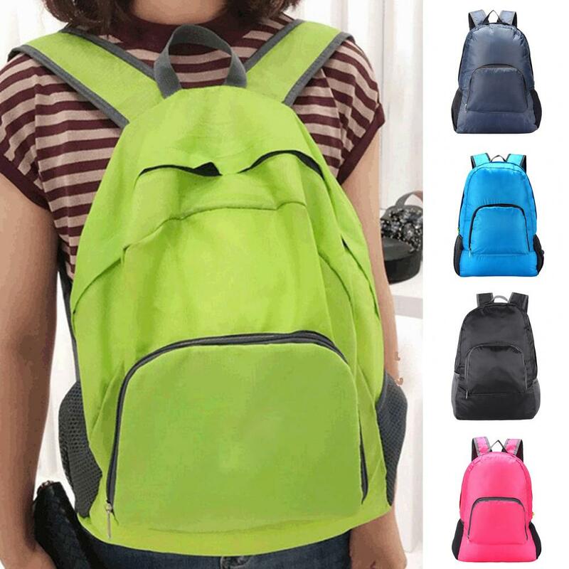 Viagem mochila de ombro largo alças esportes daypack zíper liso lado malha bolsos packable mochila ao ar livre acampamento