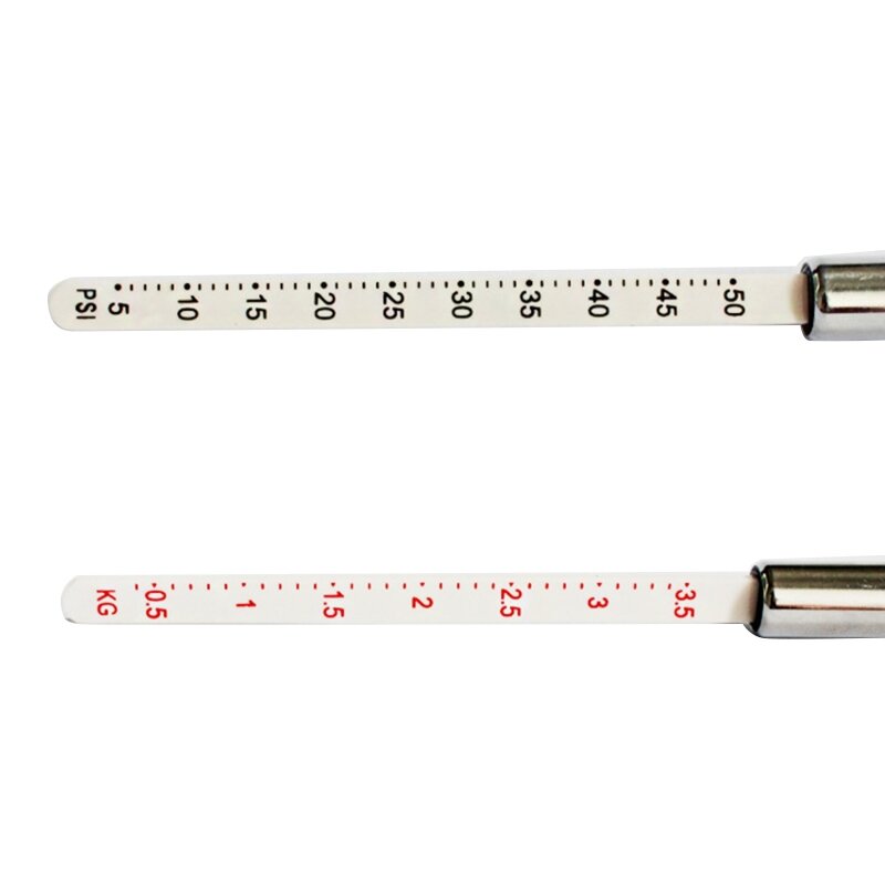 Medidor presión neumáticos tipo lápiz (5-50 Cuerpo acero inoxidable para automóviles, camiones y vehículos