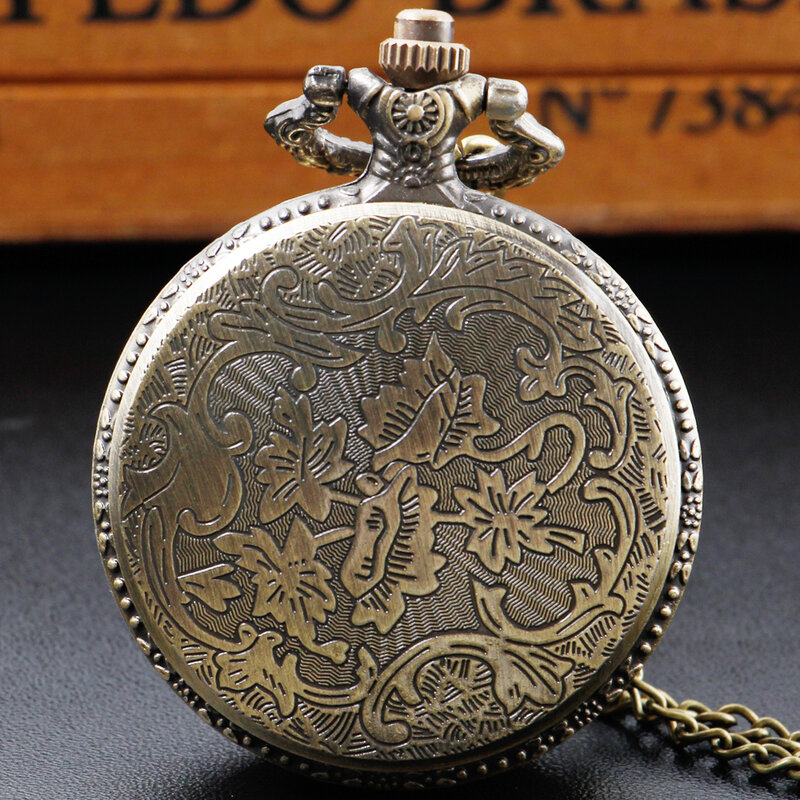 Reloj de bolsillo de cuarzo Vintage con esfera de pintura de boceto de tinta tallada hueca, árbol de la vida, COLLAR COLGANTE, regalos para mujeres o hombres