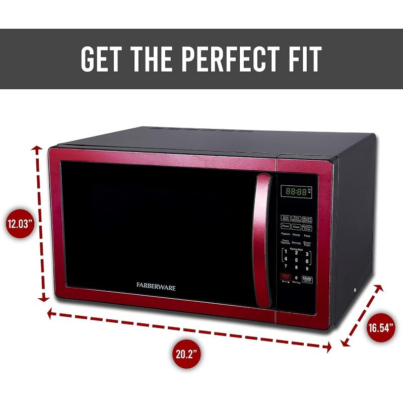 Farberware Countertop Microwave 1000 Watts, 1.1 cu ft - Microwave Oven With LED Lighting and Child Lock