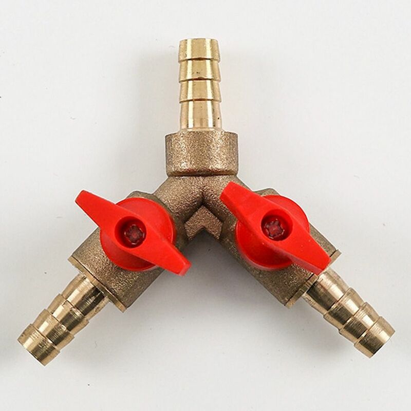 10mm Hose Barb Y Type Three 3 Way Iron Shut Off Ball Valve Pipe Fitting Connector Adapter For Fuel Gas Water Oil Air Valves