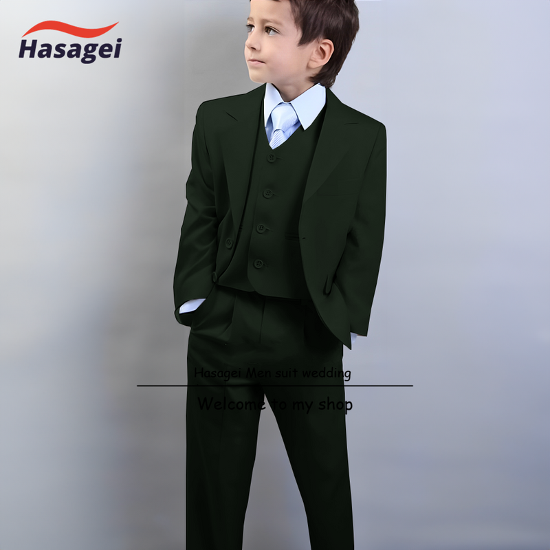 Ivory Boys Suit 3 Piece Suit Formal Kids Wedding Tuxedo Party Stage Performance Wear Teen Clothes
