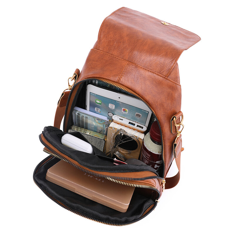 Вместительный однотонный дизайнерский женский рюкзак, водонепроницаемый износостойкий высококачественный кожаный дорожный рюкзак для женщин