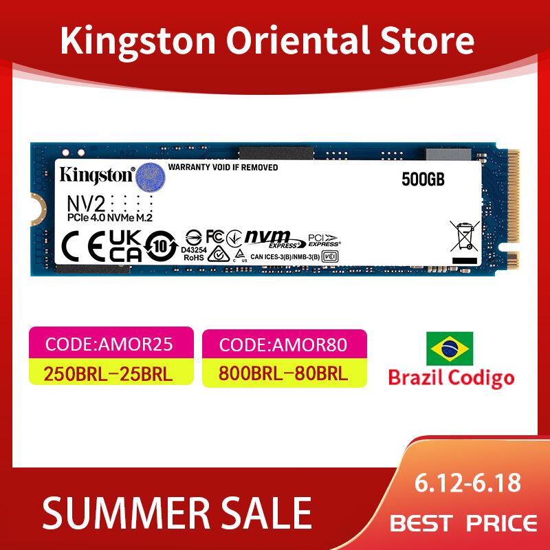 Kingston-disco duro interno para ordenador, unidad de estado sólido, 2280 GB, 250GB, 500GB, 1TB, 512GB, KC3000, NV2 M2 SSD NVMe PCIe M.2