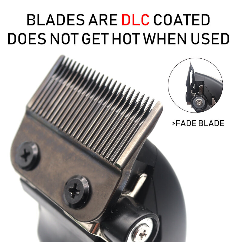 Alat pencukur rambut elektrik pria, pisau pemangkas rambut profesional dengan pengisian daya jok 8000RPM, kapasitas besar lapisan DLC baterai Model baru