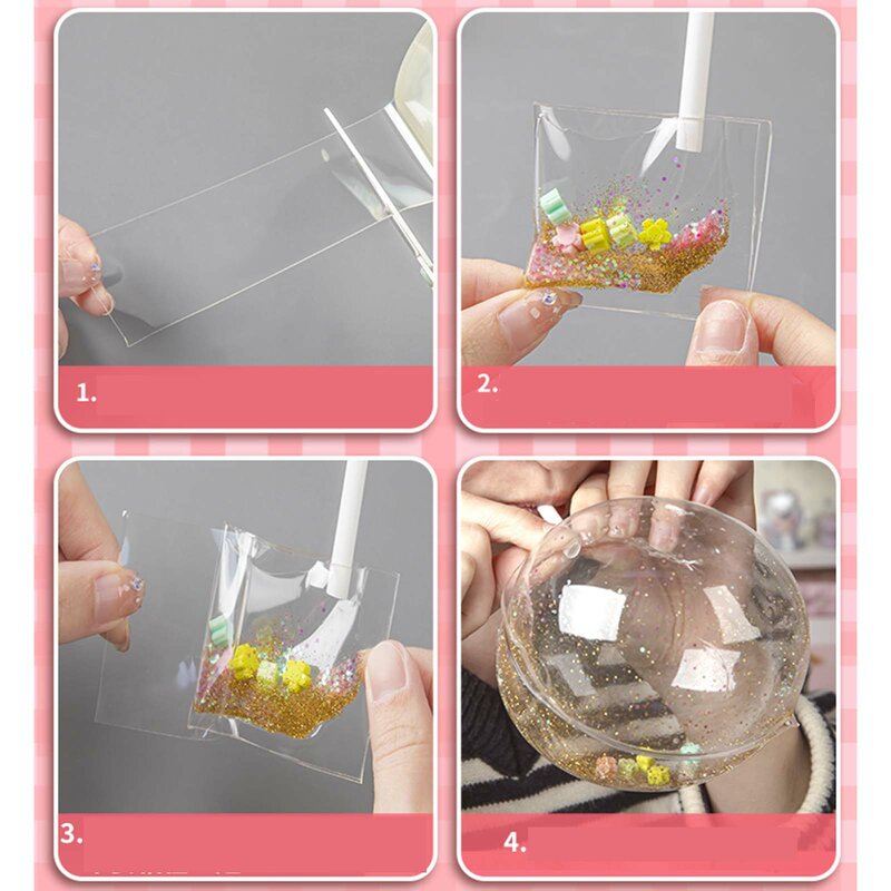 Nano Tape Bubble Kit Dupla Face Limpar w/Adesivos Reutilizáveis Nano Tape DIY Craft Pinch Toy Making Handmade Ball para Adultos Crianças