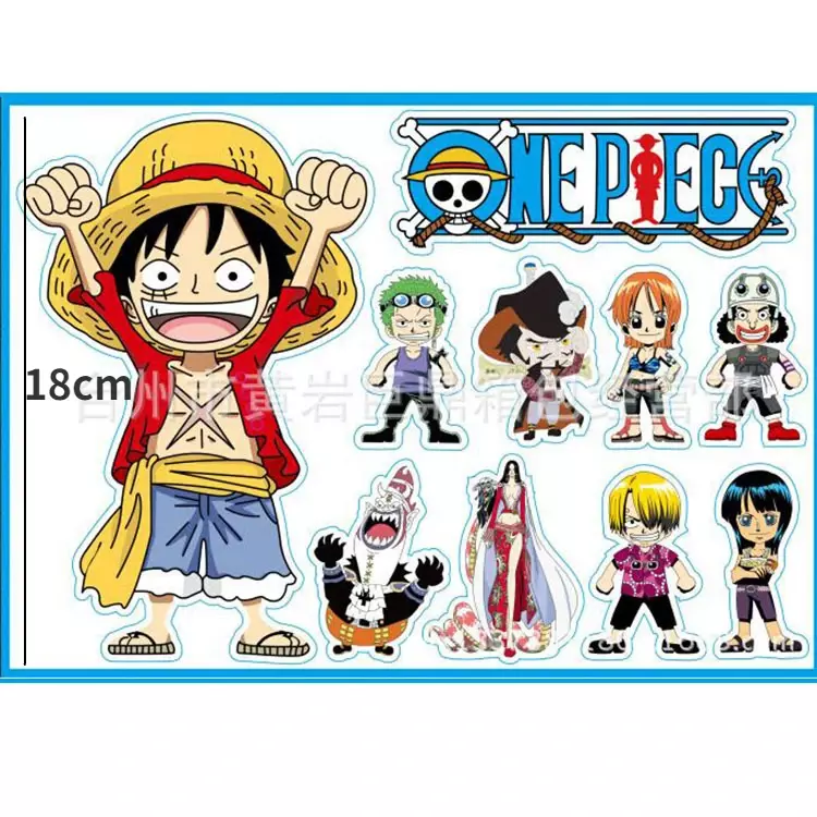 One Piece Cartoon Graffiti adesivo, impermeável, Anime, 18cm