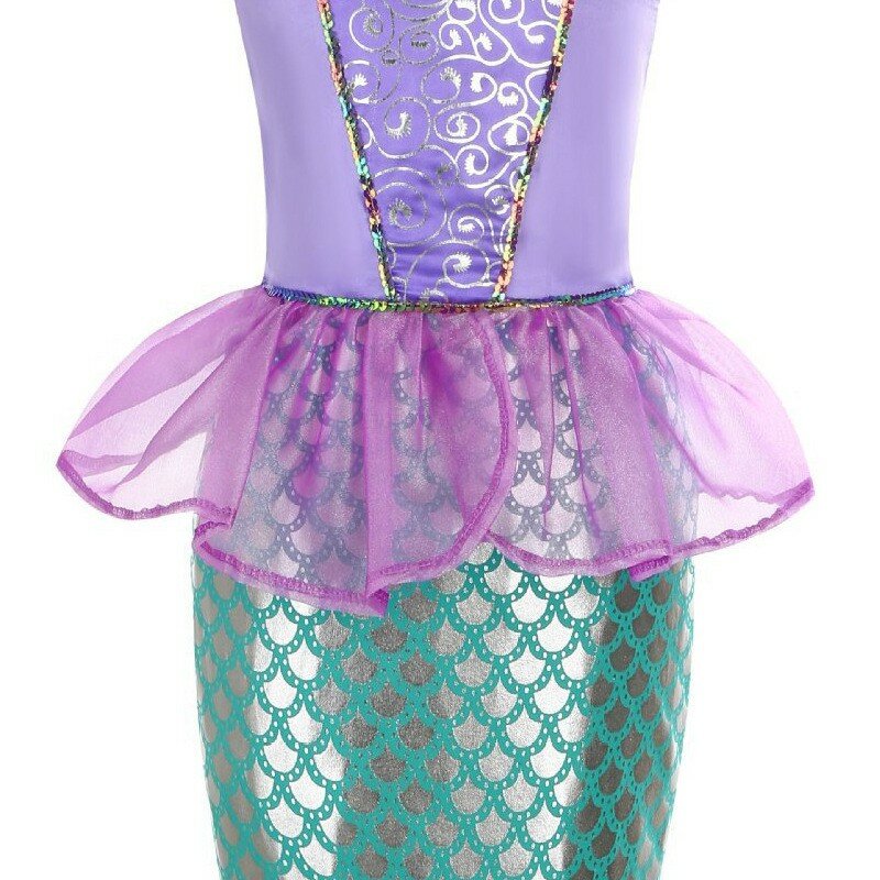 Disney kleine Meerjungfrau Ariel Prinzessin Kostüm Kinder lila Kleid für Mädchen Cosplay Kinder Karneval Geburtstags feier Meerjungfrau Kleid