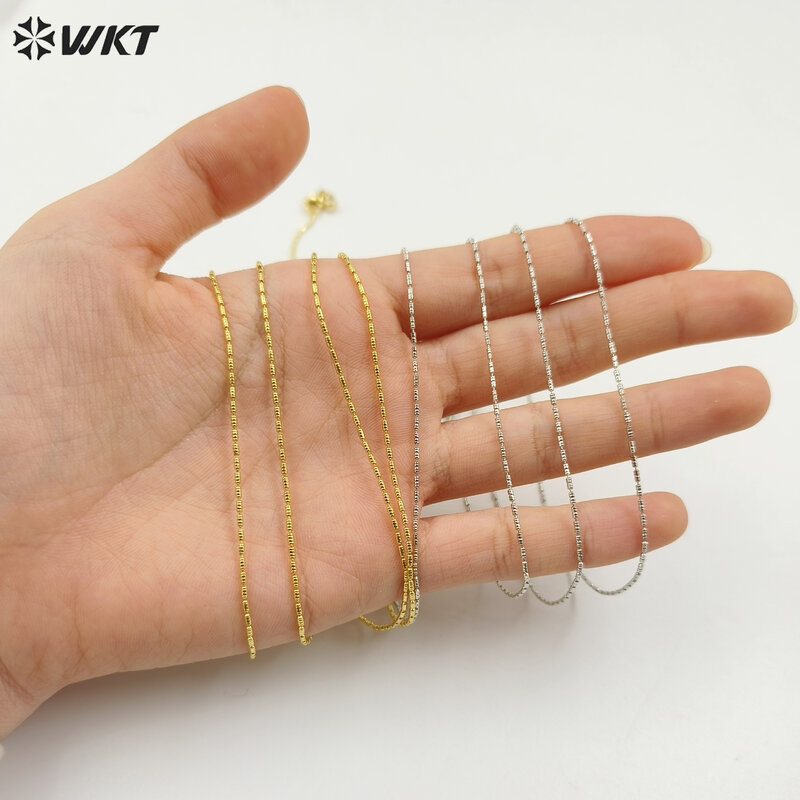 WT-BFN062 mode 18k perhiasan wanita lapis emas asli rantai bambu untuk liontin cocok kalung 10 buah