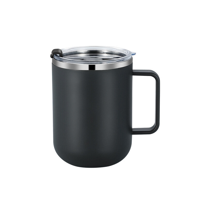 304 Edelstahl Kaffeetasse Tasse mit Deckel isolierte Kaffeetasse doppelwandiger Kaffee becher mit Griff hitze beständiges Trink geschirr
