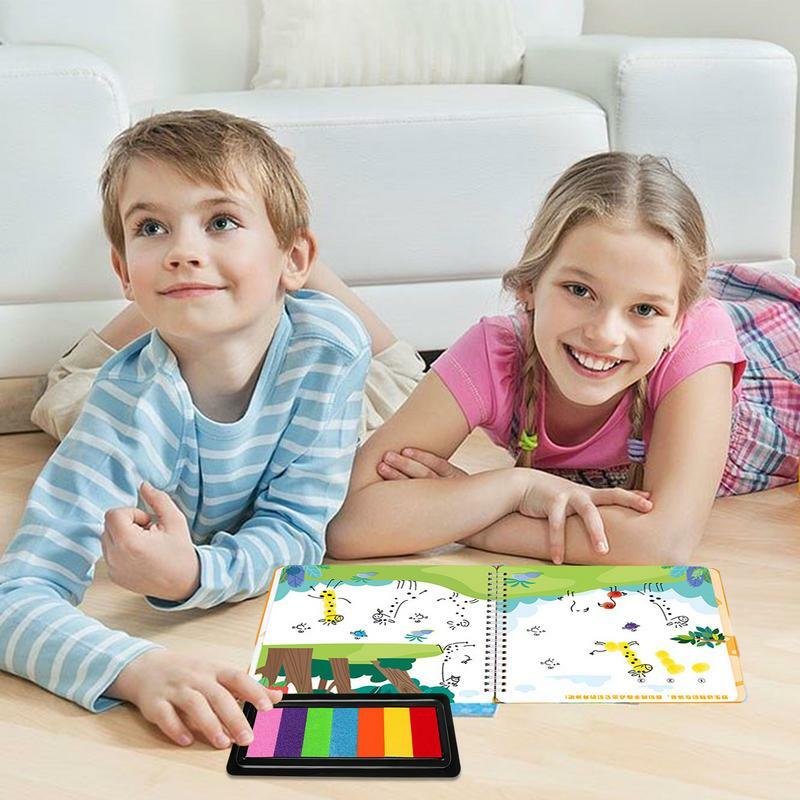 Ink Pads For Kids 7 Colors Soft Finger Stamp Pad Multifunctional Safe Finger Painting Graffiti Ink Pad Easy Clean DIY Crafts
