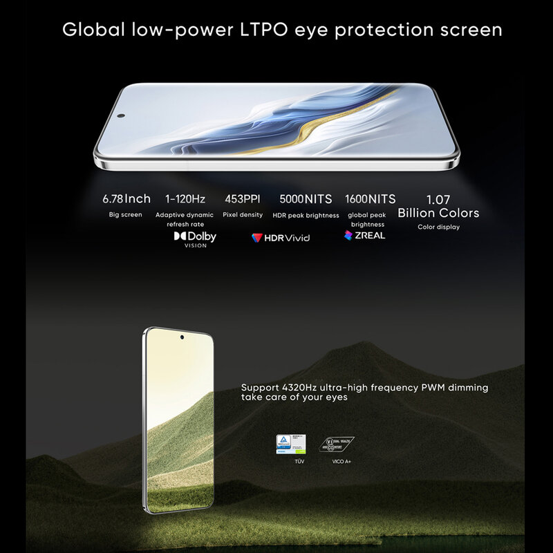 Смартфон HONOR Magic6, телефон с поддержкой Google Play, Snapdragon 8 Gen 3, 6,78 дюйма, OLED, 120 Гц, 5450 мАч, 50 Вт