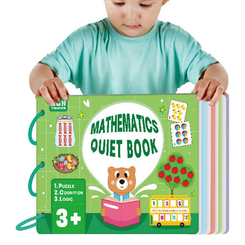 Libro de actividades para niños pequeños, libros educativos para niños de 3 a 6 años, libros sensoriales, rompecabezas a juego con números de animales, libro de juguete educativo