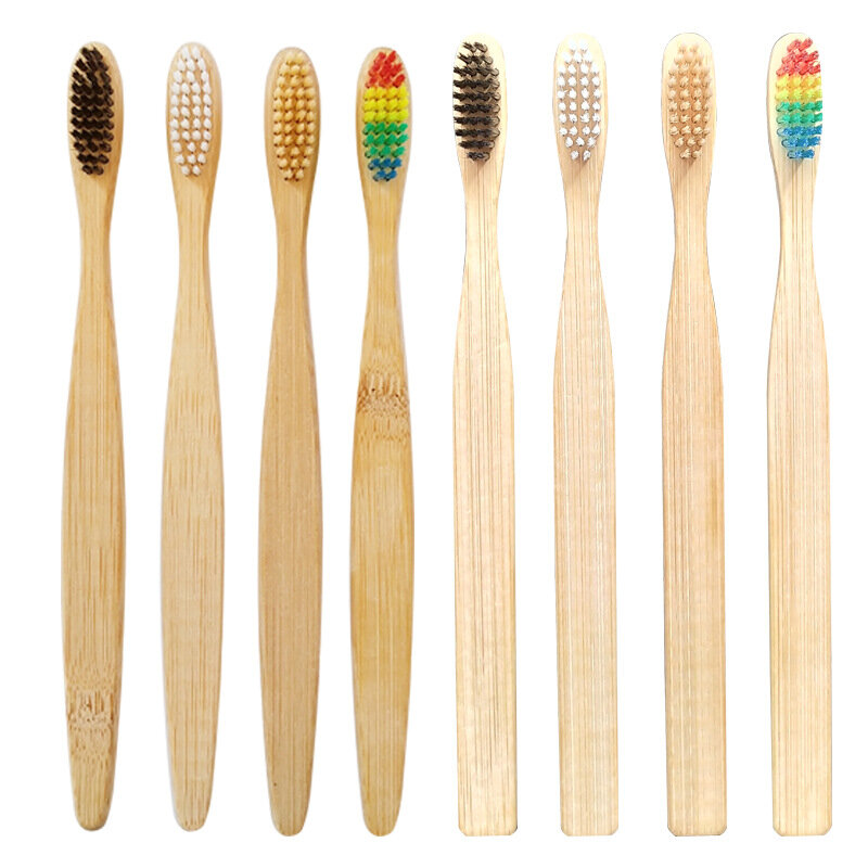 Детская бамбуковая зубная щетка, Экологически чистая, из мягкого волокна, деревянная зубная щетка, экологичные продукты, зубные щетки для взрослых