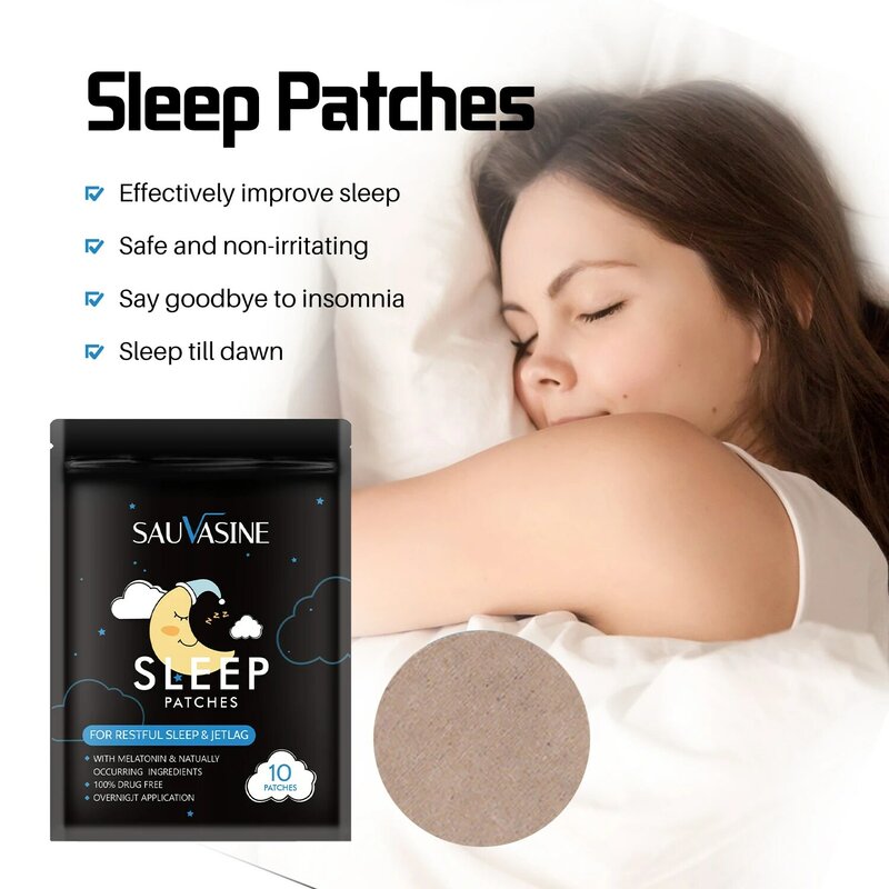 Parche Natural para dormir, adhesivo para mejorar el insomnio, aliviar el estrés, ansiedad, masaje, belleza, salud, 10 piezas