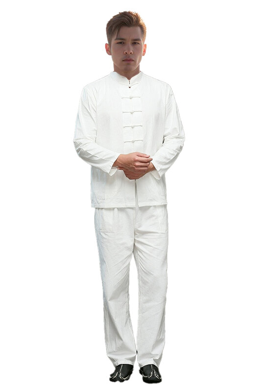 Losse Lange Mouw Kung Fu Shirt Chinese Martial Arts Traditionele Tang Suit Tai Chi Kleding Ochtend Oefening Zen Meditatie