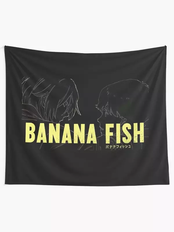 Banana Fish Silhouette Tapeçaria, murais decorativos, tapeçarias estéticas, Home Decor
