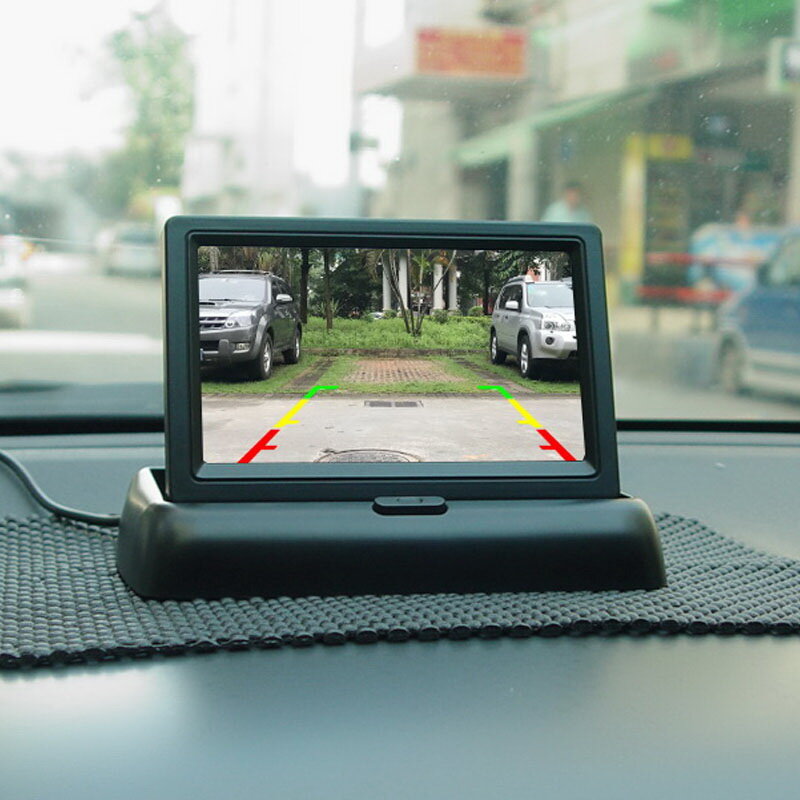 4.3 "/5" pollici Car Rear View Monitor pieghevole HD LCD Video Display di parcheggio automatico per veicolo camion Van RV telecamera di retromarcia