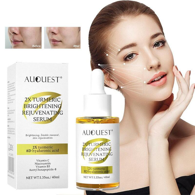 40ml Dark Spot Serum Hyaluronic Acid Whitening Vitamin C Face Serum Turmeric Collagen Facial Skin Care Beauty