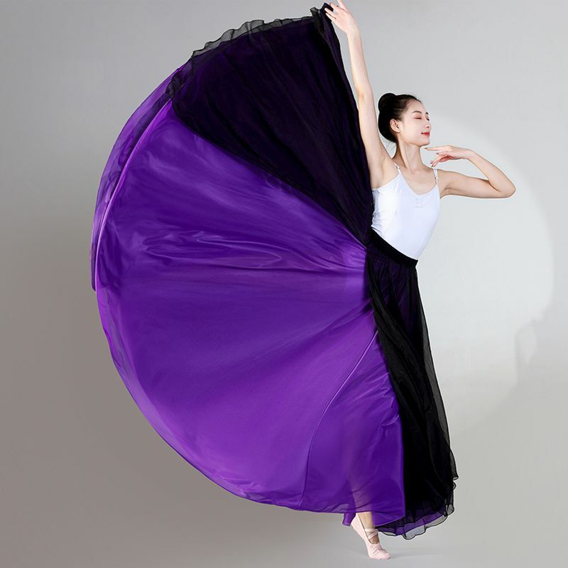 Vestido de baile moderno elegante para mujer, traje de baile clásico con diseño de doble capa y flujo de 720 grados