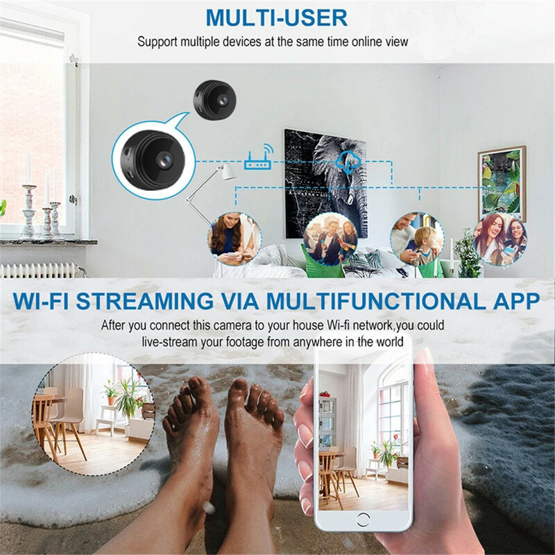 Mini kamera WiFi Inteligentny monitor Zaawansowana mini kamera A9 HD 1080p Bezprzewodowy dyktafon Monitorowanie bezpieczeństwa Bezpieczeństwo w domu