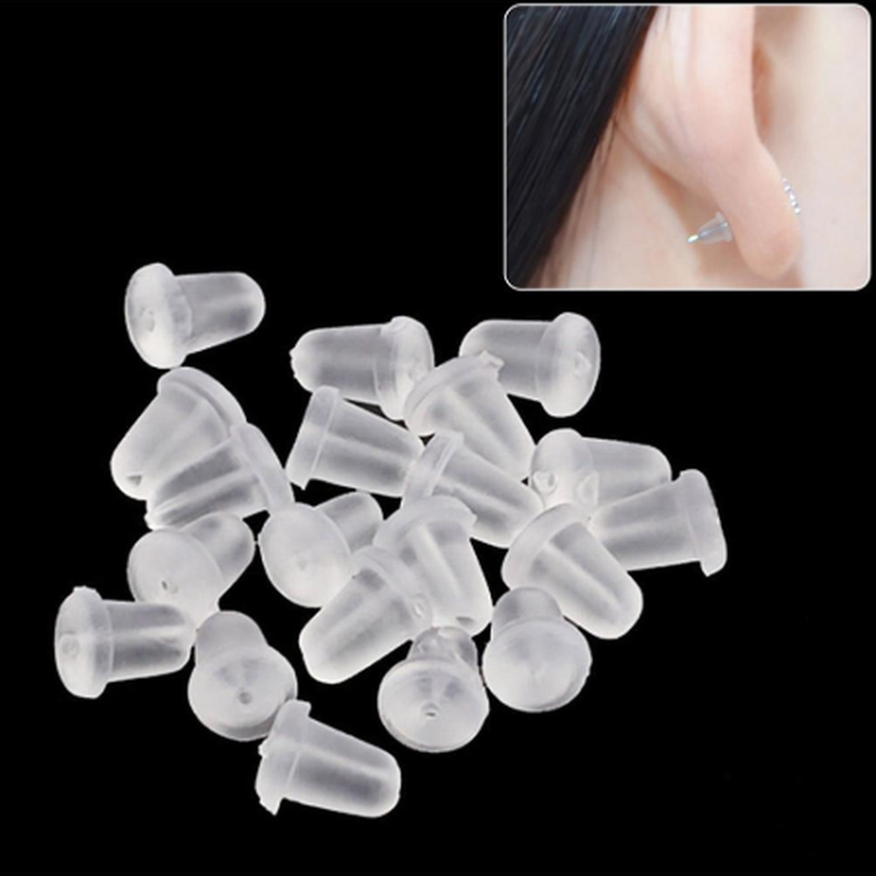 500/1000pcs Soft Silicone Rubber Earring Back Stoppers for Stud Earrings DIY Earring Findings Accessories Tube Ear Plugs