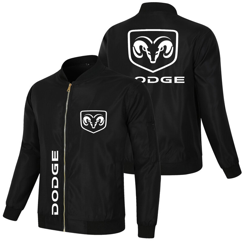 Мужская Черная Спортивная трендовая куртка на молнии свободного покроя с логотипом Dodge car мотоцикла Европейская и американская куртка