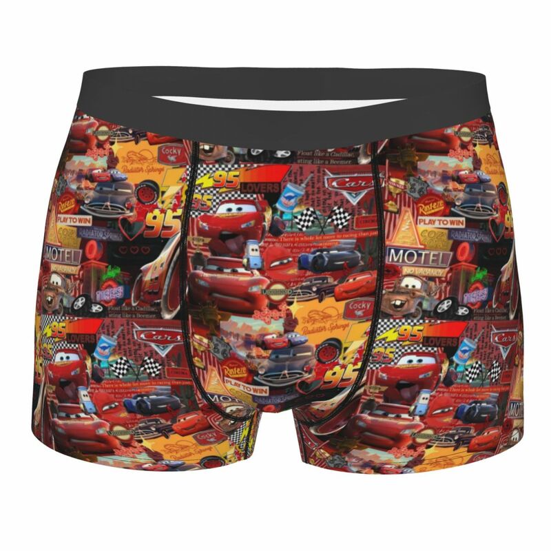 Personalizado Lightning McQueen Boxers para Homens, Desenhos Animados Carros Roupa Interior, Moda Cuecas, Cuecas, Shorts