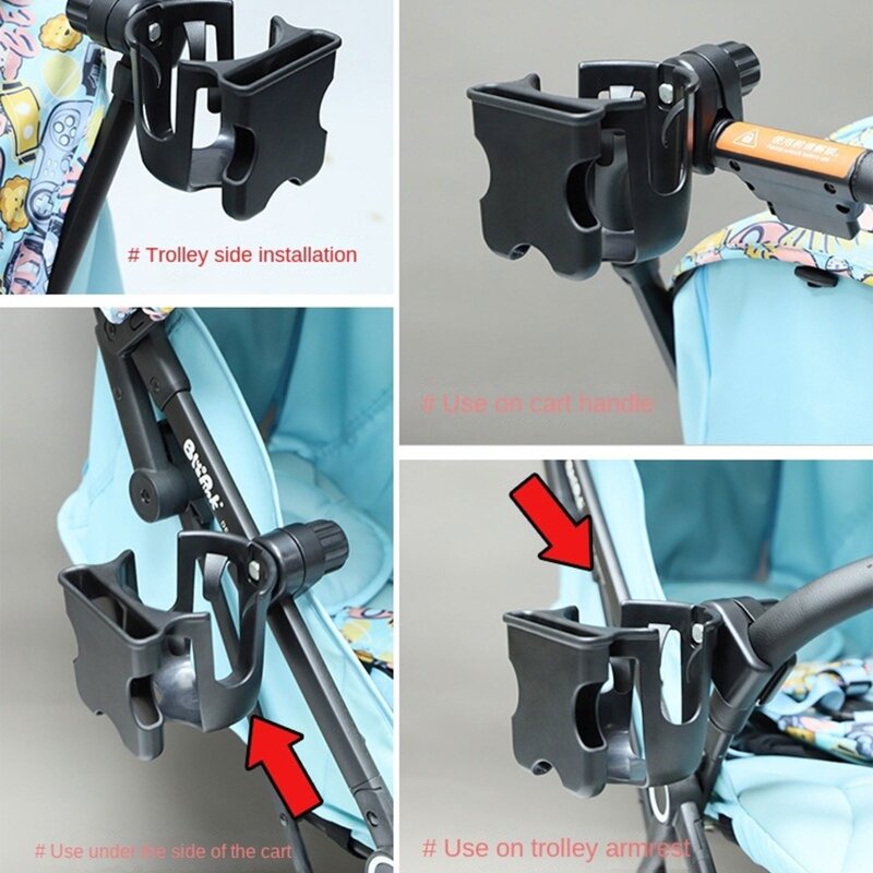 67JC Cup Holder for Golf Cart Wheelchair 2-in-1 Phone Holder Wear Resistant Anti-Drop