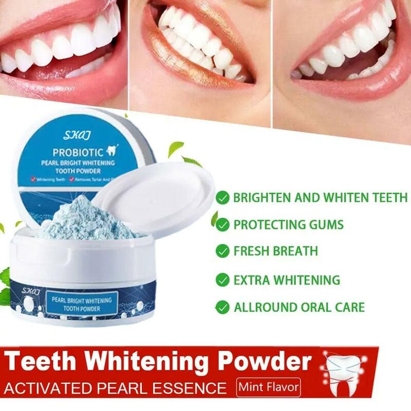 Sbiancante denti in polvere macchie pulite sbiancamento dei denti polvere sbiancante dentifricio pulizia orale macchie di placca igiene orale