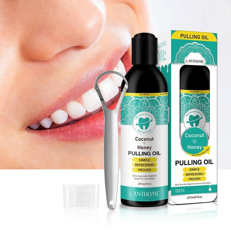 Freshen-enjuague bucal para el cuidado bucal de larga duración con lengua, aceite de coco, menta y aceite de coco