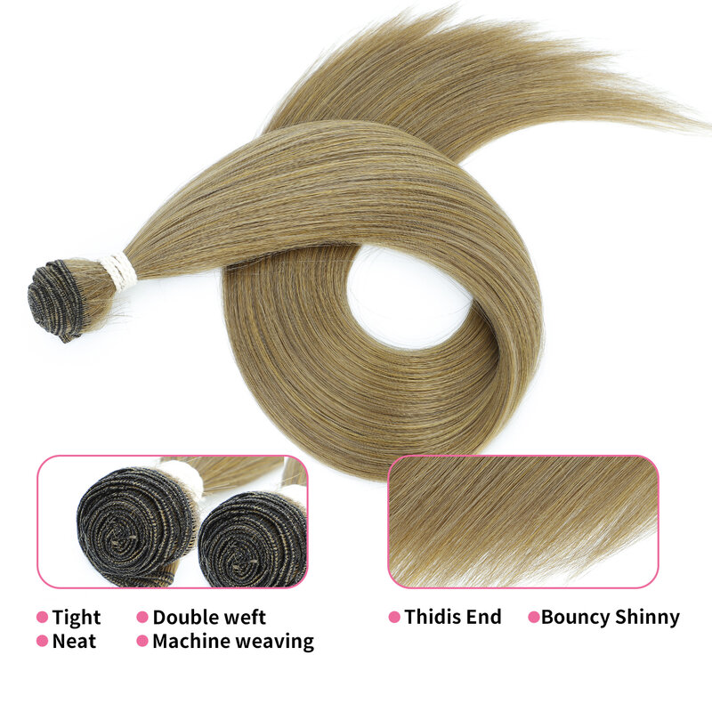 30 Polegada pacotes de cabelo reto colorido sintético com extensões de cabelo de trama em linha reta tecer o volume do cabelo